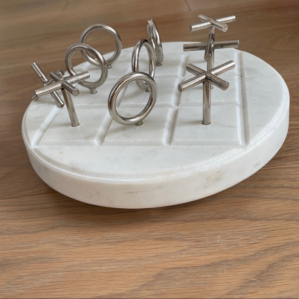 White marble tic tax toe